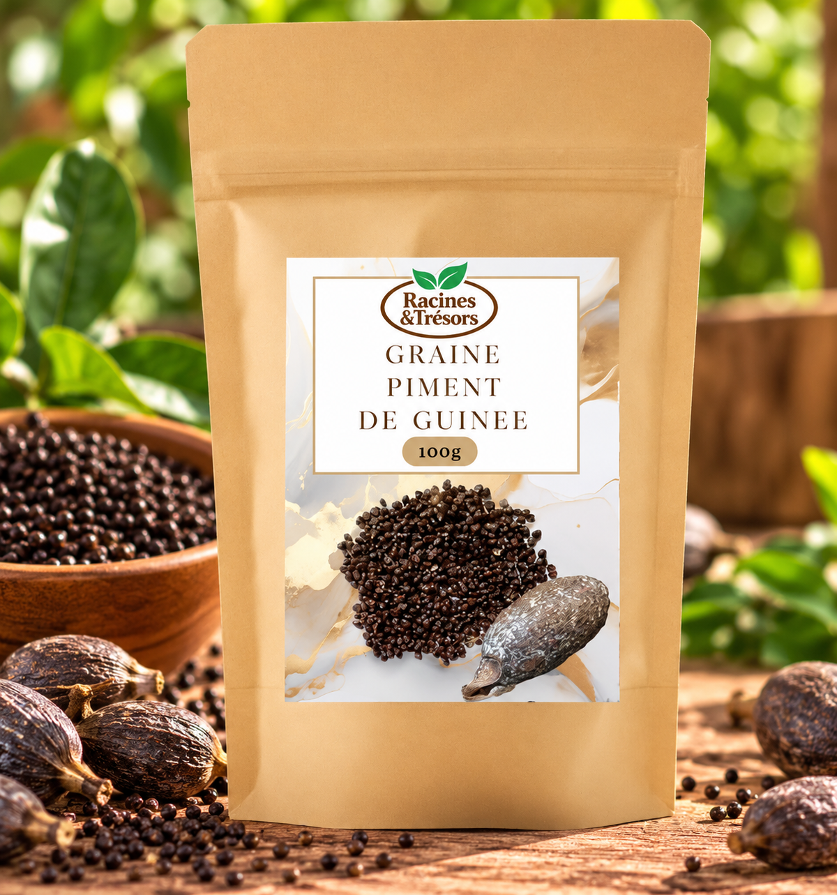 Graines de piment de Guinée - 100% Naturel - Maniguette - Graine de Paradis