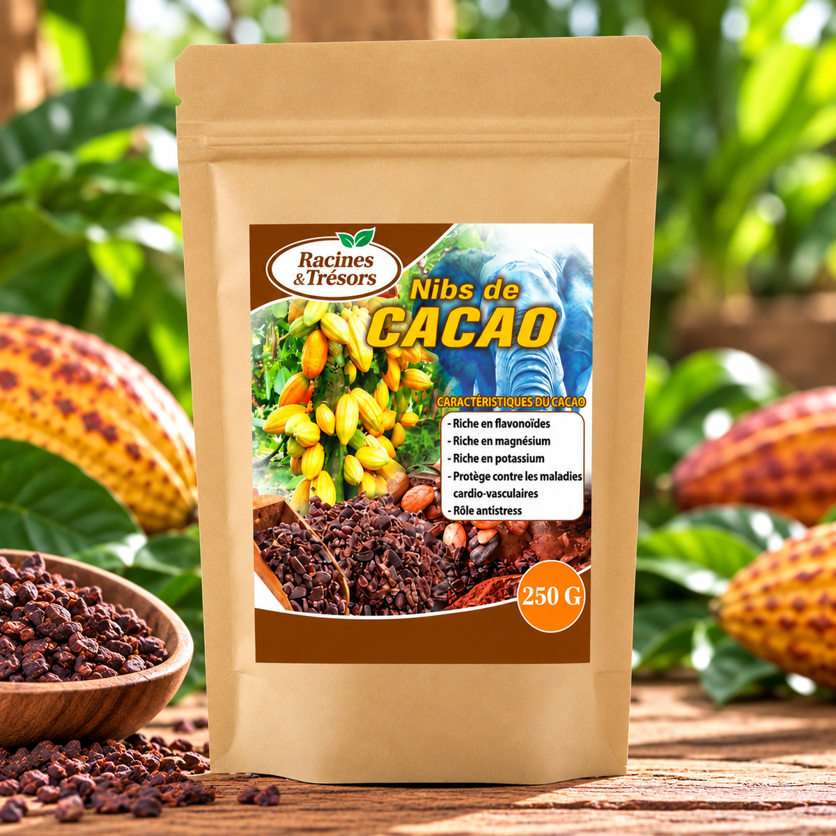Poudre de Cacao Pure, 100% Naturelle, 250g