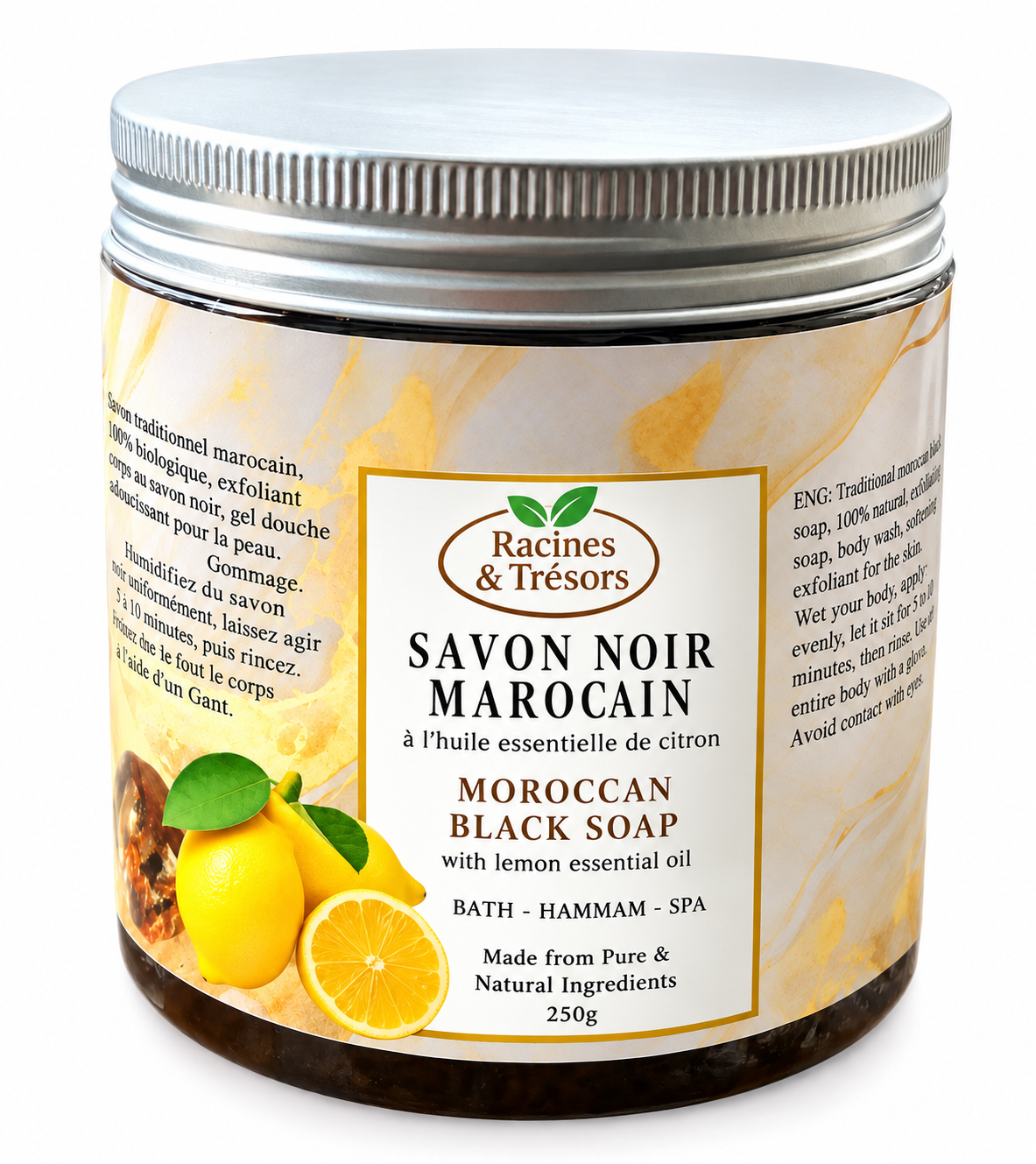 Savon Noir Marocain au Citron, 100% Naturel