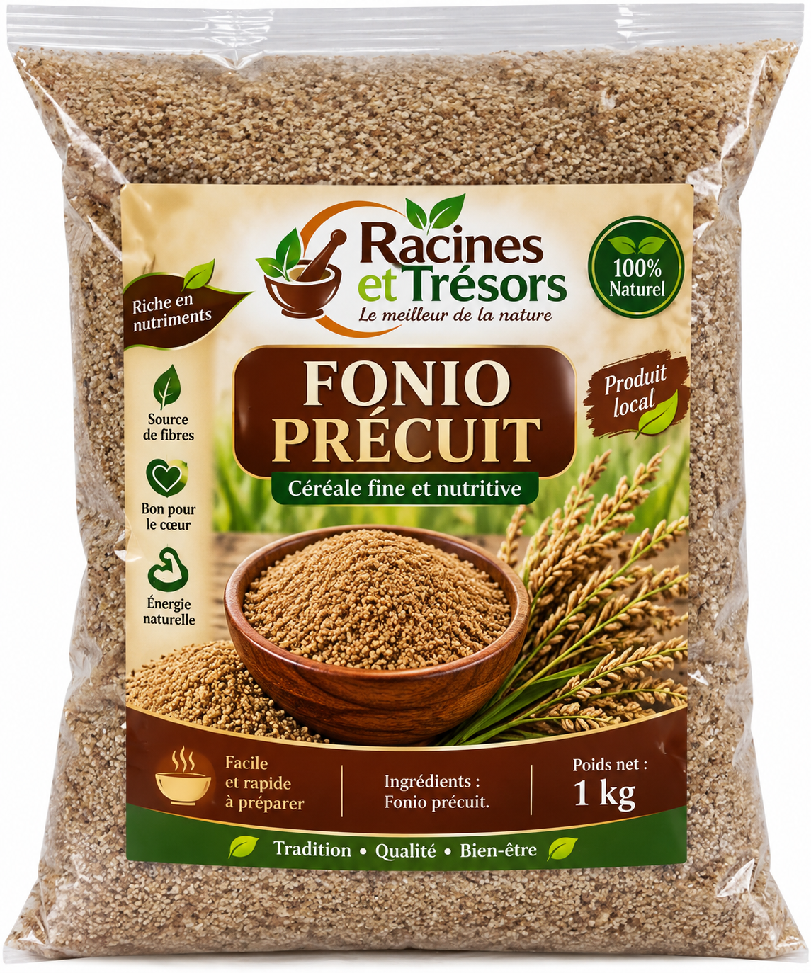 Fonio Précuit – Racines & Trésors | 1 kg