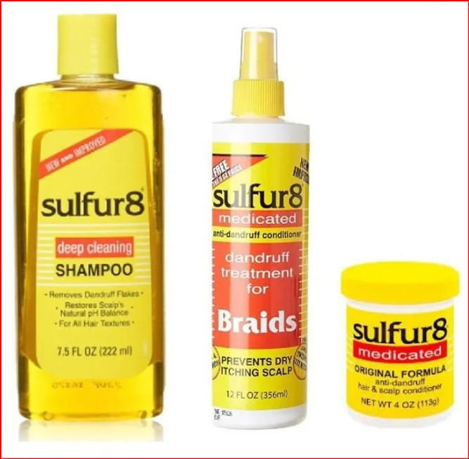 SULFUR 8 — Lot 3 Anti-Pellicule (Shampooing + Pommade + Braid Spray)