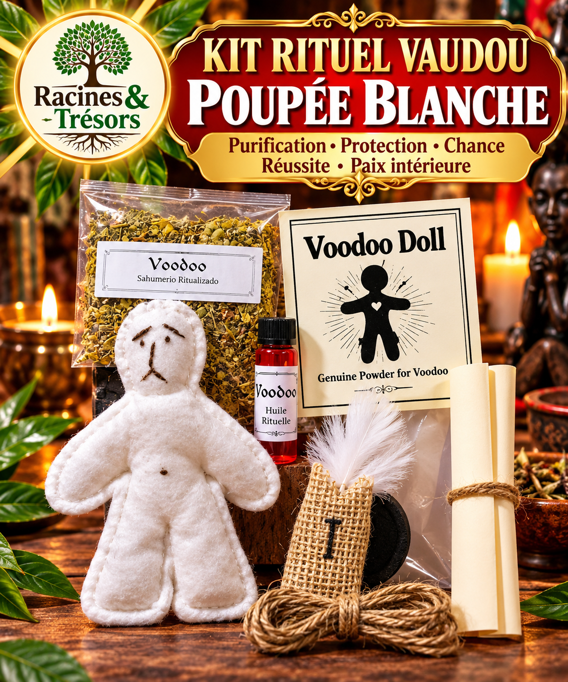 Kit rituel poupée blanche – Purification et sérénité