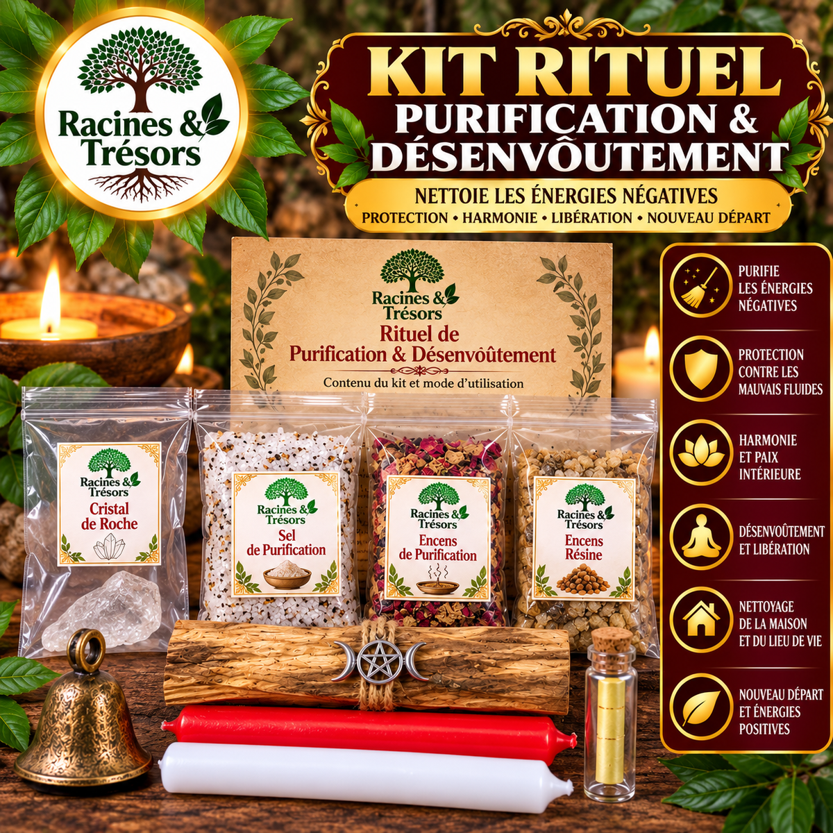 Kit rituel de purification spirituelle – Protection & renouveau