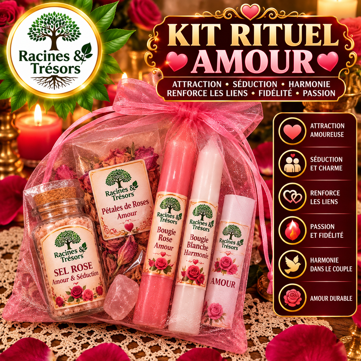 Kit rituel Amour – Séduction & harmonie
