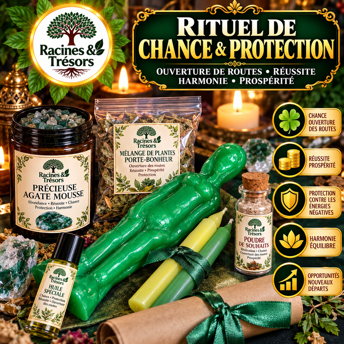 Kit rituel de chance & protection – Ouverture symbolique des routes