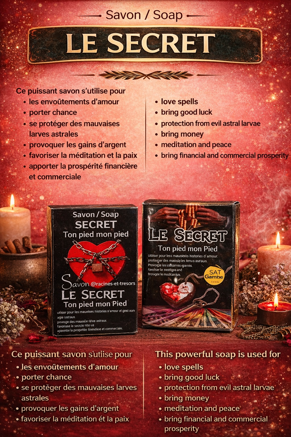 Savon Spirituel LE SECRET — Amour, Chance & Prospérité