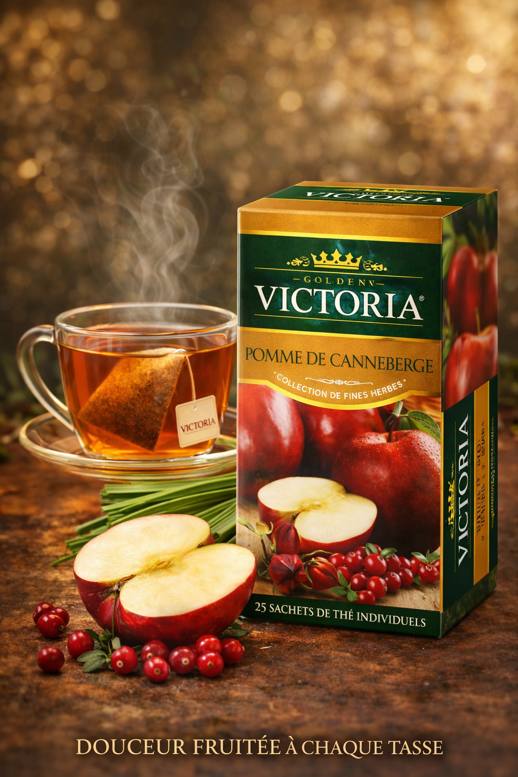 Thé Victoria Pomme & Canneberge – Infusion Fruitée & Gourmande
