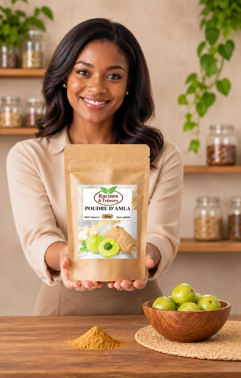 Poudre d'Amla, 200g, pour Cheveux et Peau