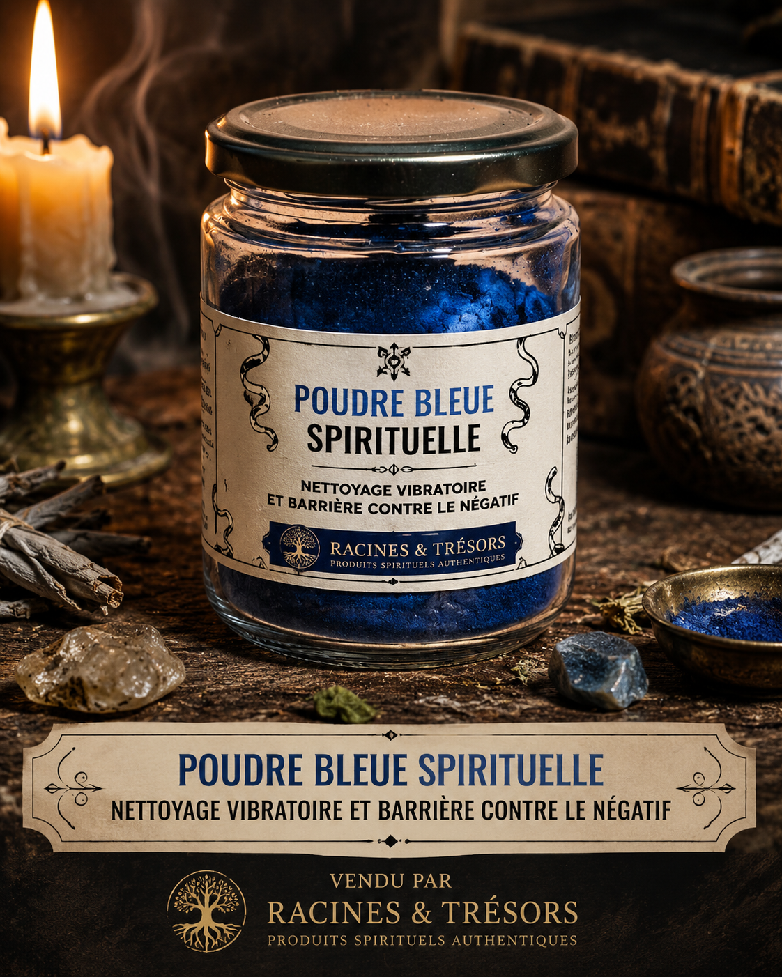Poudre Bleue – Purification et Protection Énergétique