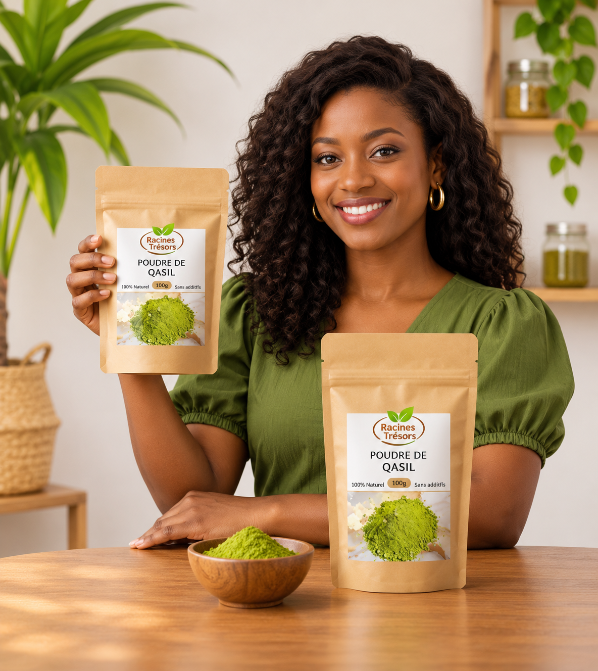 Poudre de Qasil, Soin Naturel pour Cheveux et Visage, 100g