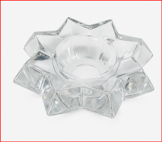 Bougeoir en Verre Étoilé — Élégance Cristalline