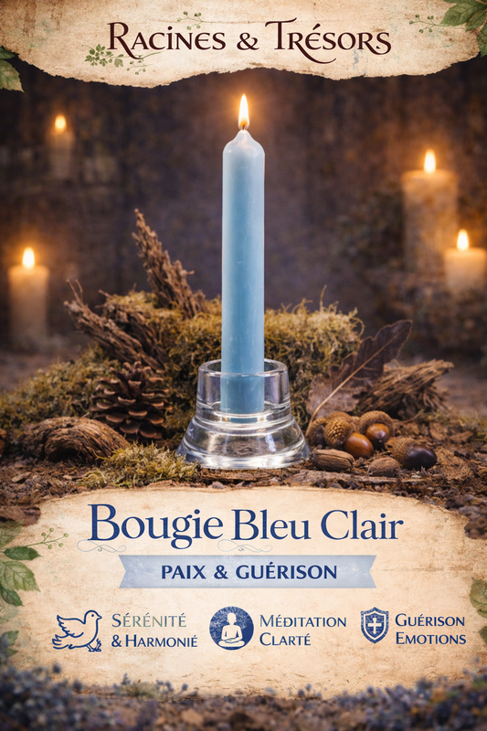 Bougie Bleu Clair Spirituelle — Paix & Guérison