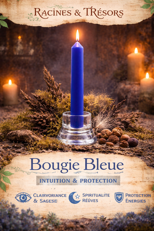 Bougie Bleue Spirituelle — Intuition & Protection