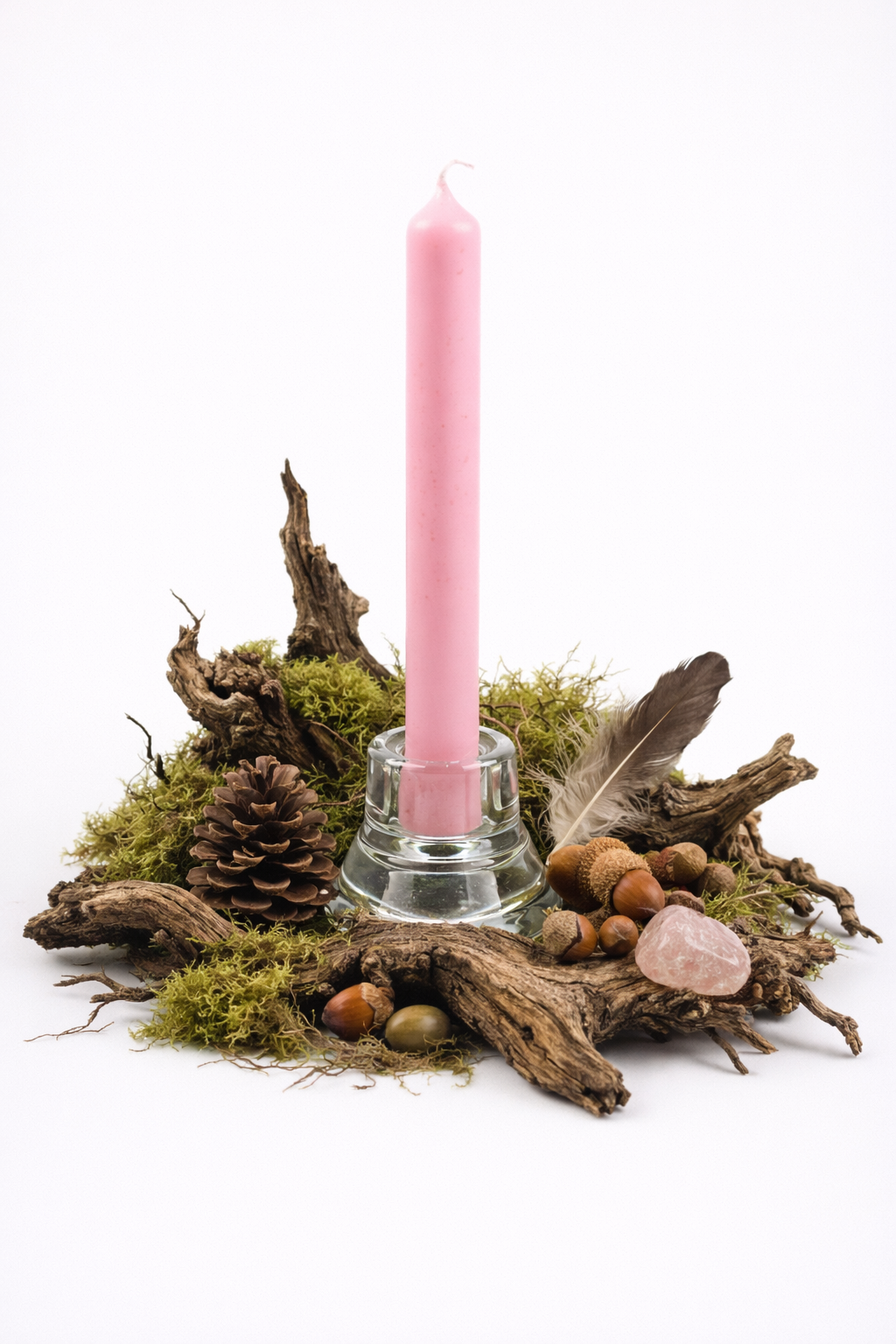 Bougie Rose Spirituelle — Amour & Harmonie