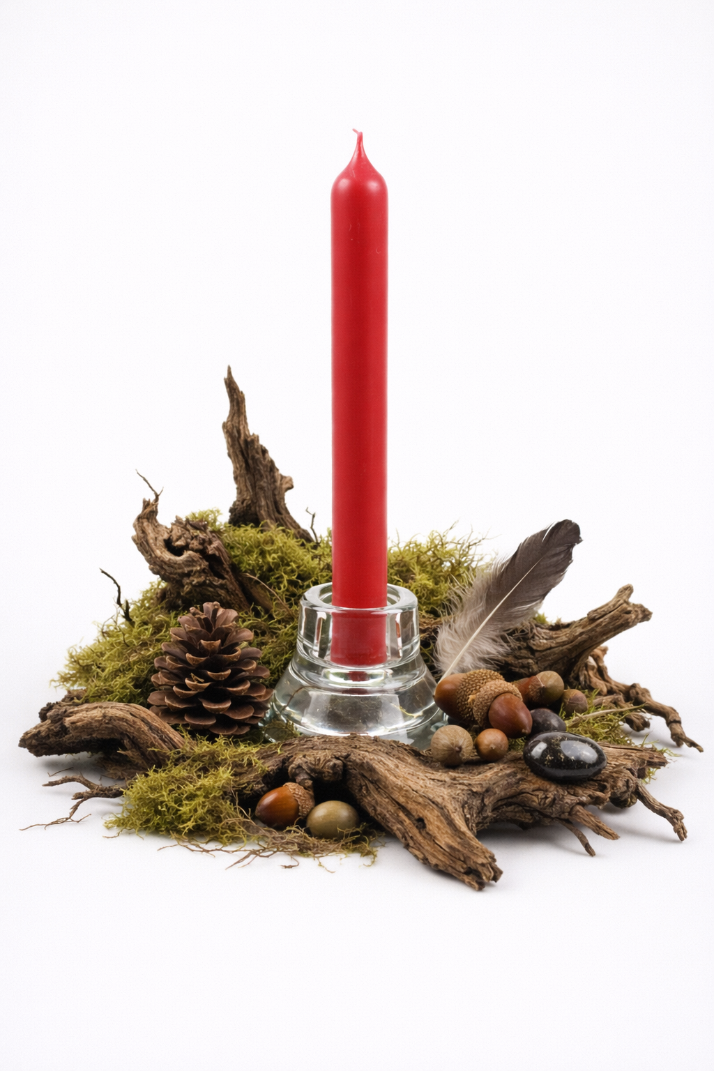 Bougie Rouge / Orange Spirituelle — Énergie & Réussite