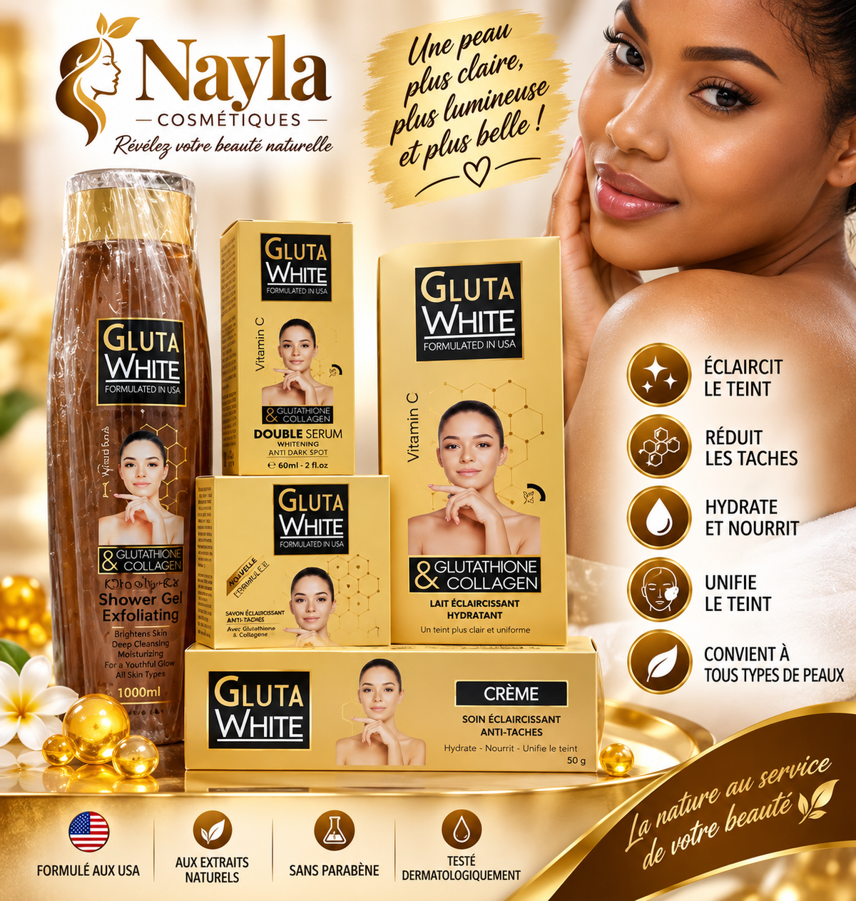 Coffret Gluta White Collection Complète – Kit 5 Pièces au Collagène