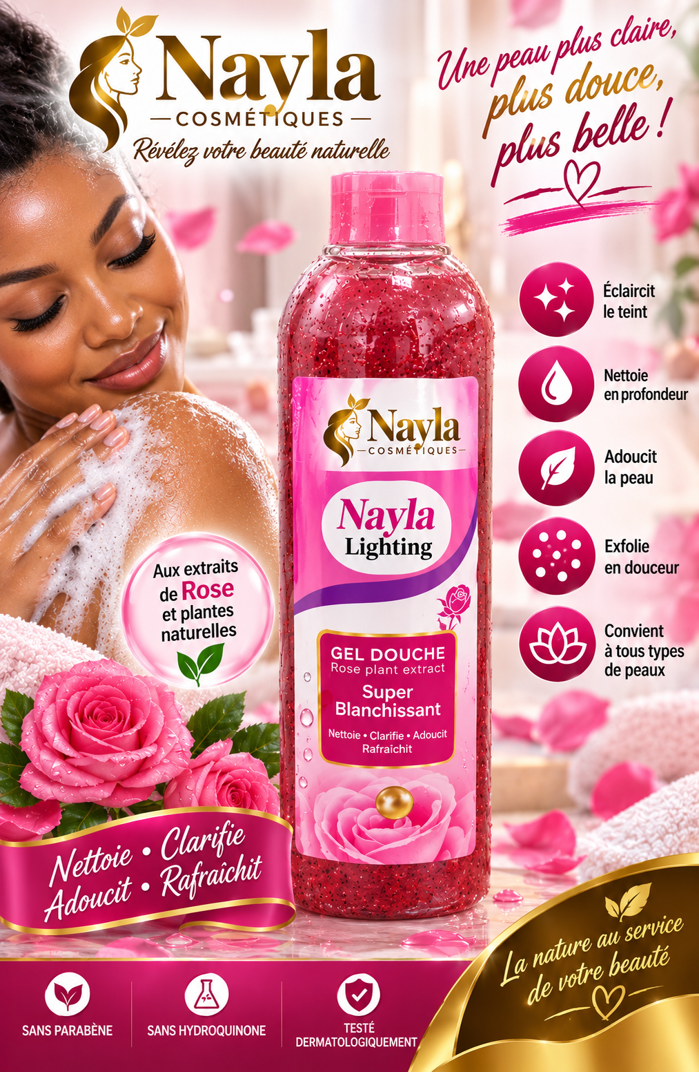 Gel Douche Exfoliant Nayla – 1 Litre