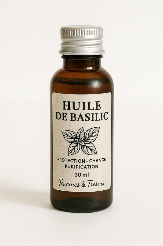 Huile Spirituelle de Basilic – Protection, Chance & Prospérité 30 ml