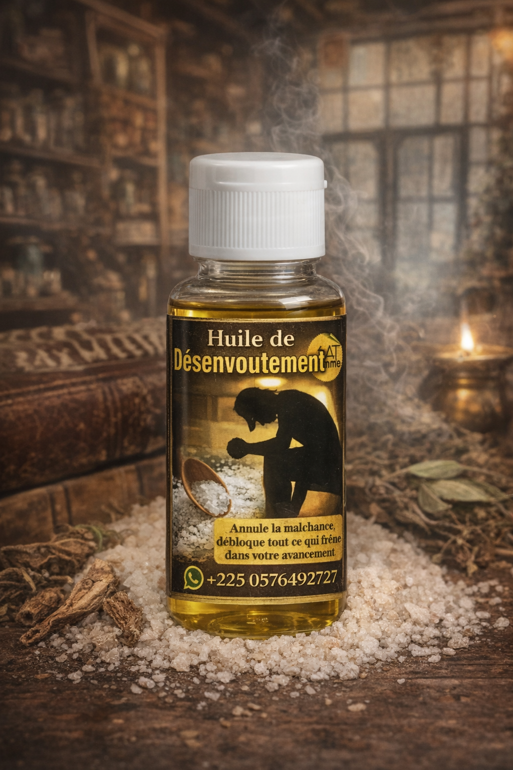 Huile de Désenvoûtement au Sel 30 ml — Rituel de Purification & Déblocage