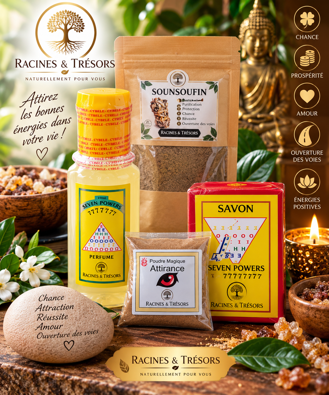 Kit Spirituel Seven Powers & Sounsoufin – Attraction & Chance