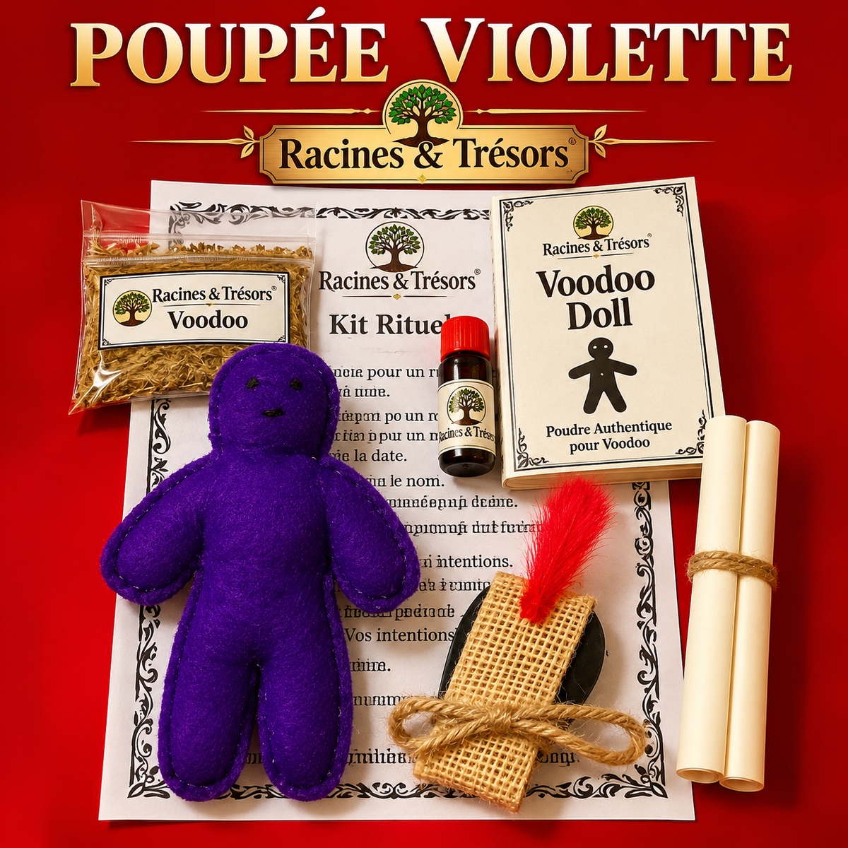 Kit Poupée Rituelle Violette – Racines & Trésors