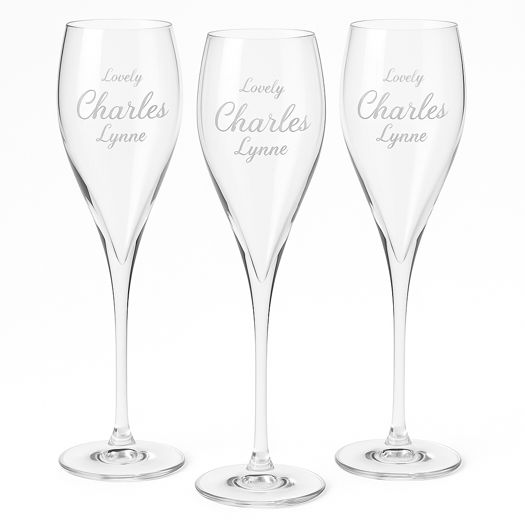 Lot de 3 Flûtes à Champagne Personnalisées