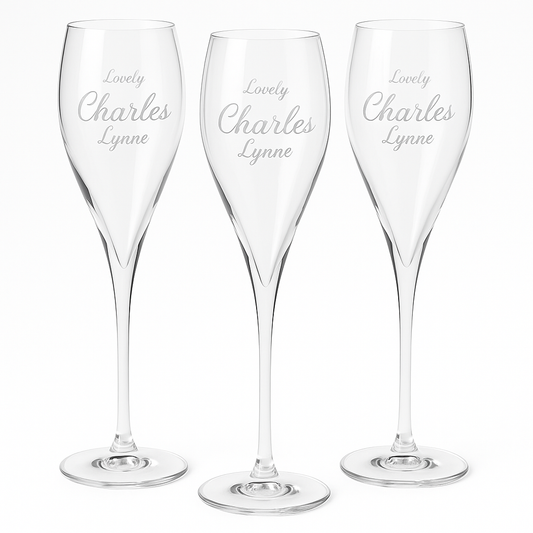 Lot de 3 Flûtes à Champagne Personnalisées