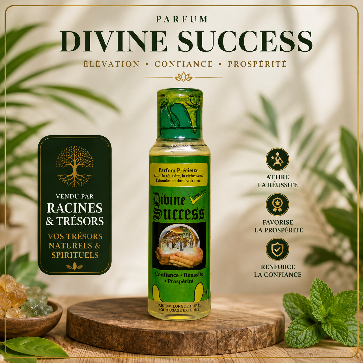 Parfum Spirituel Divine Success 50ml – Réussite, Chance & Élévation