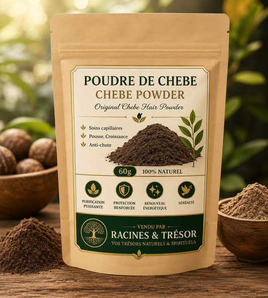 Poudre de Chébé Premium 60g – Croissance & Soin Capillaire Naturel