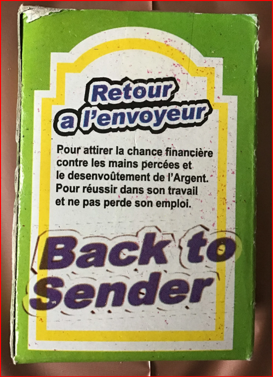 Savon Spirituel BACK TO SENDER — Retour à l’Envoyeur