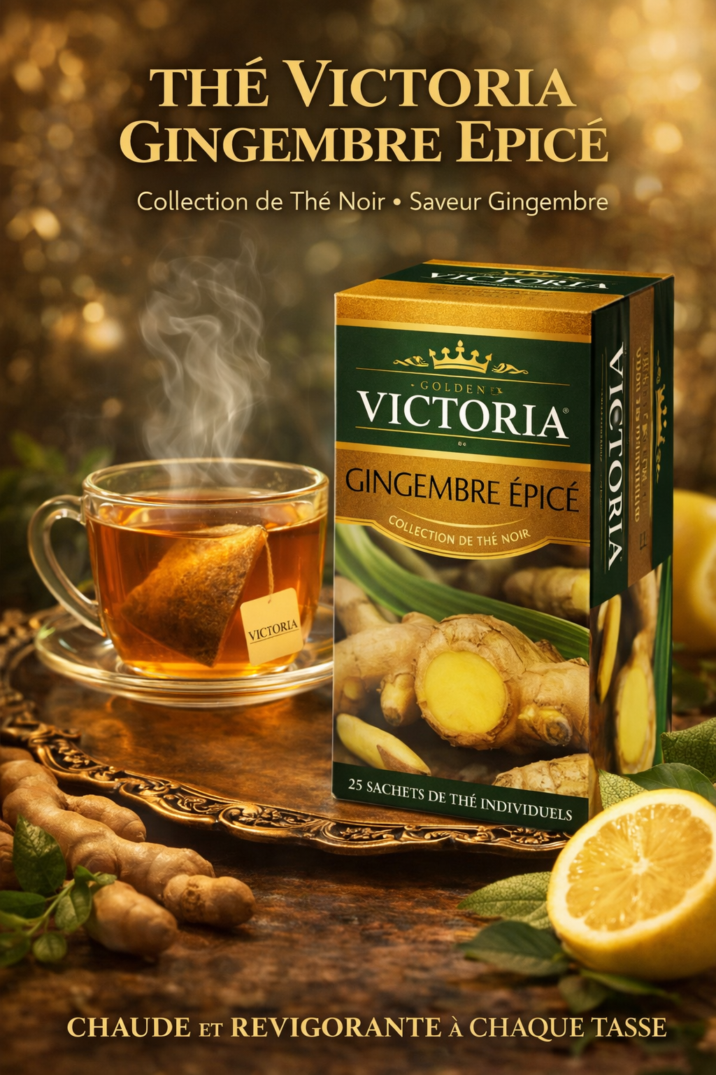 Thé Victoria Gingembre Épicé – Infusion Tonique & Réchauffante