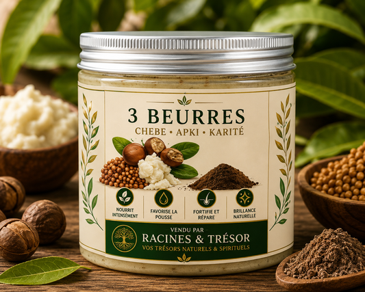 Trio de Beurres Chébé, Karité & Apki 100g – Hydratation, Fortification & Réparation