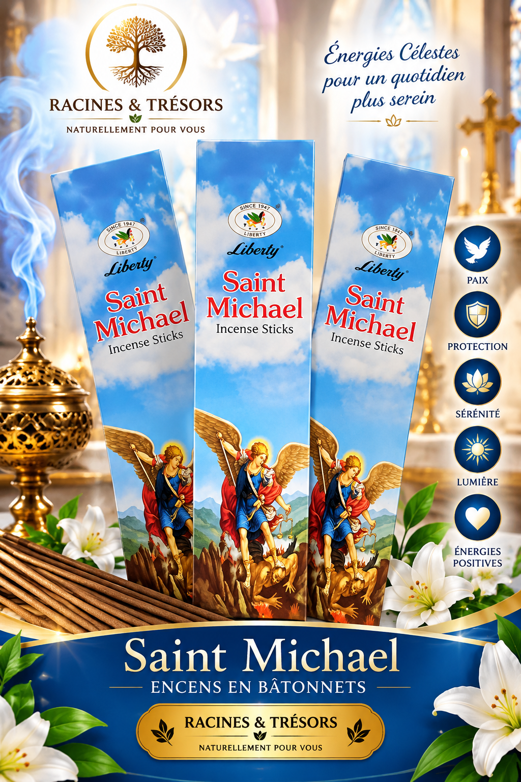 Encens Saint Michael – Protection & Sérénité – Lot de 3